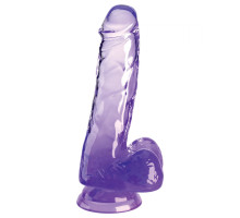 Фиолетовый фаллоимитатор с мошонкой на присоске 6’’ Cock with Balls - 17,8 см. (фиолетовый)
