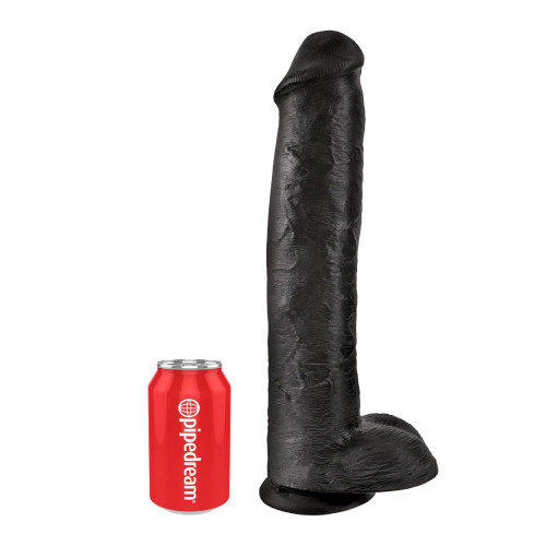 Чёрный фаллоимитатор-гигант 15  Cock with Balls - 40,6 см. (черный)