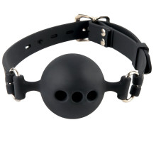 Силиконовый кляп-шар с отверстиями для дыхания Silicone Breathable Ball Gag Small (черный)