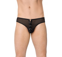 Сексуальный мужские трусы-стринги со шнуровкой (черный|XL)