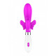 Ярко-розовый вибратор Alexios с клиторальной бабочкой - 21 см. (ярко-розовый)