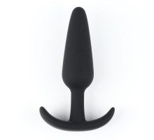 Черная силиконовая анальная пробка Soft-touch - 12,5 см. (черный)