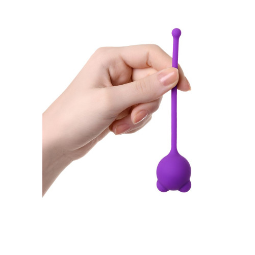 Фиолетовый силиконовый вагинальный шарик A-Toys с ушками (фиолетовый)