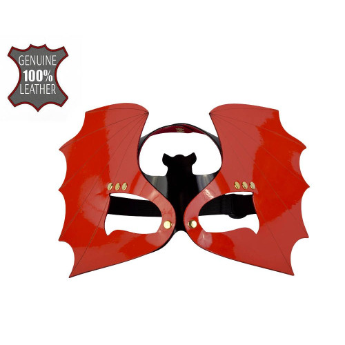 Красно-черная лаковая маска  Летучая мышь (красный с черным)