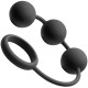 Анальные шарики Silicone Cock Ring with 3 Weighted Balls (черный)