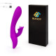 Фиолетовый рельефный вибратор-кролик QUEJOY - 25 см. (фиолетовый)
