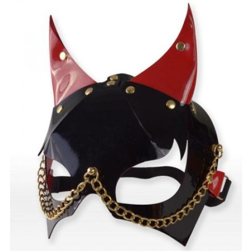 Черно-красная маска с рожками (черный с красным)
