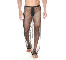Прозрачные мужские брюки свободной посадки (черный|L-XL)