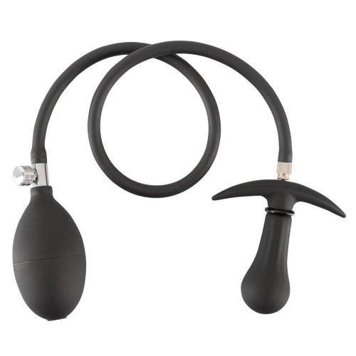 Черная анальная втулка-расширитель Inflatable Plug (черный)