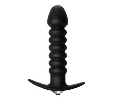 Чёрная анальная вибропробка Twisted Anal Plug - 13 см. (черный)