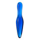 Стеклянная анальная втулка - 17,5 см. (синий)