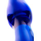 Стеклянная анальная втулка - 17,5 см. (синий)
