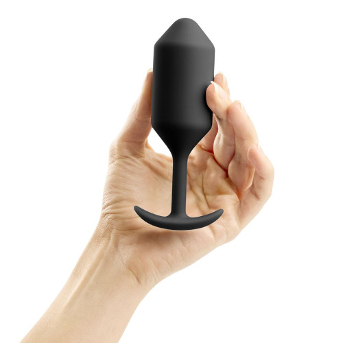 Чёрная пробка для ношения B-vibe Snug Plug 3 - 12,7 см. (черный)