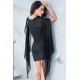 Мини-платье из плотной ткани с вуалью (черный|L)