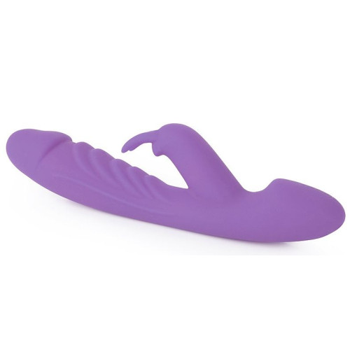 Фиолетовый вибромассажер-кролик с 10 режимами вибрации - 24 см. (фиолетовый)