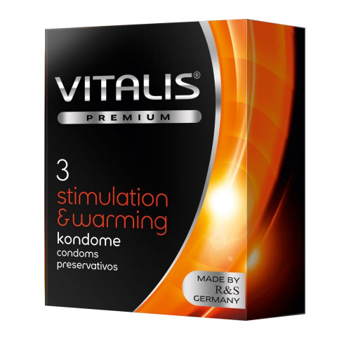 Презервативы VITALIS PREMIUM stimulation & warming с согревающим эффектом - 3 шт. (прозрачный)