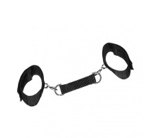 Черные наручники на липучках с креплением на карабинах (черный)