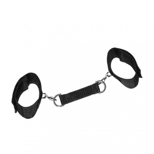Черные наручники на липучках с креплением на карабинах (черный)