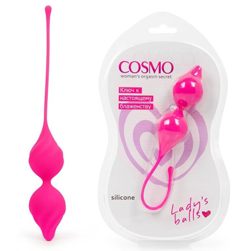 Ярко-розовые вагинальные шарики со смещенным центром тяжести (ярко-розовый)