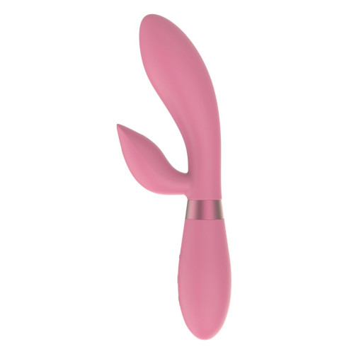 Розовый вибратор-кролик Indeep Malena - 21,5 см. (розовый)