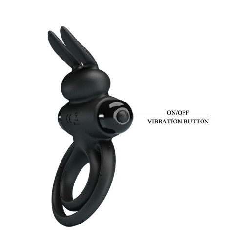 Черное эрекционное кольцо с вибростимуляцией клитора Vibrant Penis Ring III (черный)