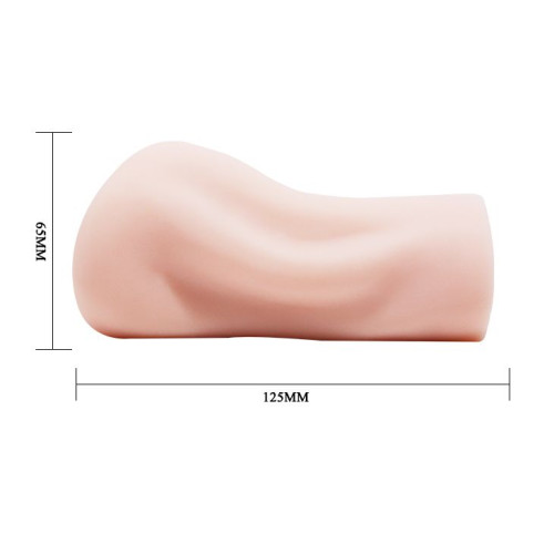 Компактный мастурбатор-вагина с эффектом смазки (телесный)