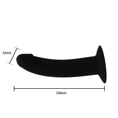 Страпон на эластичных ремнях Ultra Harness Les Dildo - 15 см. (черный)