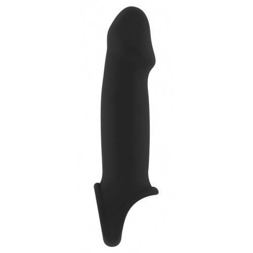 Чёрная насадка с подхватом Stretchy Penis Extension No.33 (черный)