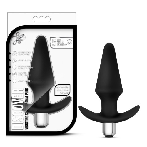 Чёрная  анальная вибропробка Luxe Discover - 12,7 см. (черный)