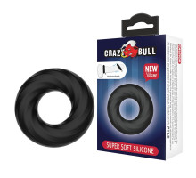 Чёрное эластичное эрекционное кольцо Super Soft (черный)