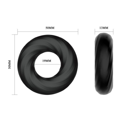 Чёрное эластичное эрекционное кольцо Super Soft (черный)