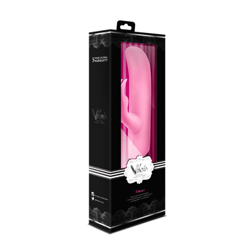 Розовый вибратор с клиторальным отростком VILAIN BIANCA PASSION - 18 см. (розовый)