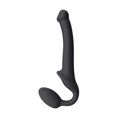 Черный безремневой страпон Silicone Bendable Strap-On - size S (черный)