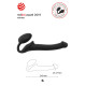 Черный безремневой страпон Silicone Bendable Strap-On - size S (черный)