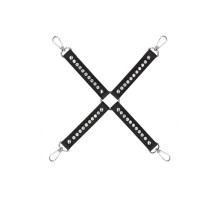 Черный крестообразный фиксатор Diamond Studded Hogtie (черный)