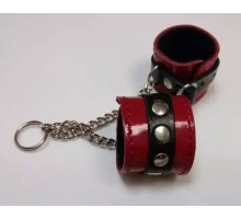 Брелок в виде красно-чёрных наручников (красный с черным)