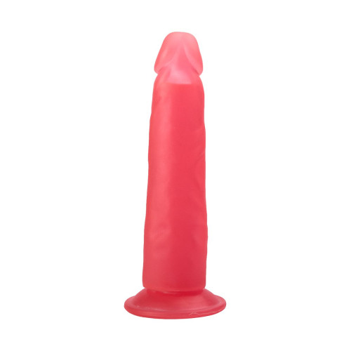 Розовый фаллоимитатор на подошве в виде присоски - 16,5 см. (розовый)