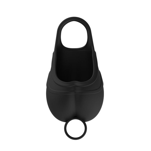 Черный подхват для мошонки с вибрацией VIBRATING SCROTUM TEASER (черный)