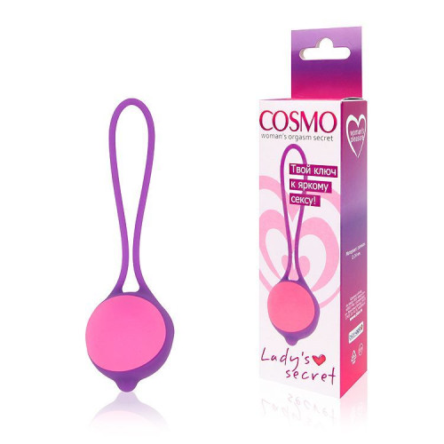 Фиолетово-розовый вагинальный шарик Cosmo (фиолетовый с розовым)