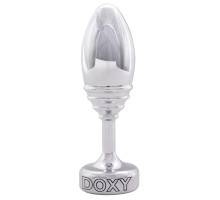 Серебристая анальная втулка Doxy Ribbed Butt Plug - 10,5 см. (серебристый)