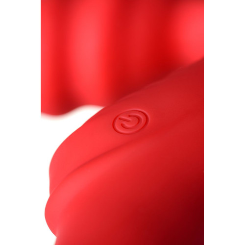 Красный безремневой страпон с вибрацией (красный)