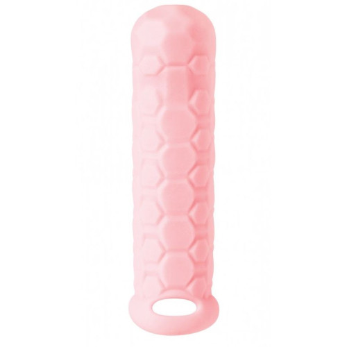 Розовый фаллоудлинитель Homme Long - 15,5 см. (розовый)