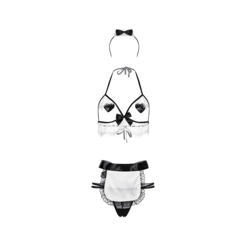 Пикантный костюм горничной Ciara (черный с белым|S-M-L)