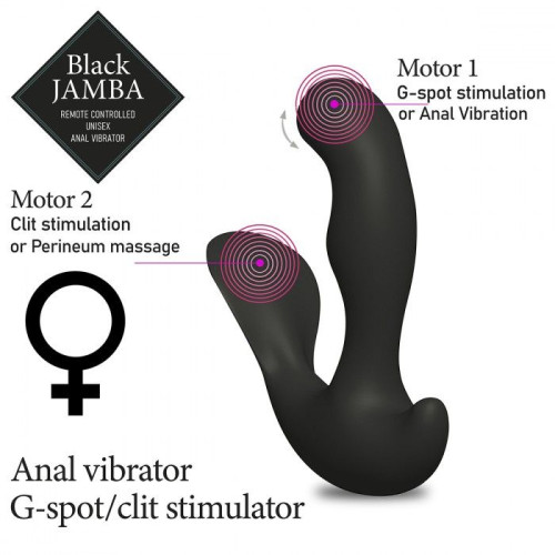Универсальный анальный массажер Black Jamba Anal Vibrator - 12 см. (черный)