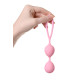 Розовые силиконовые вагинальные шарики с ограничителем-петелькой (розовый)