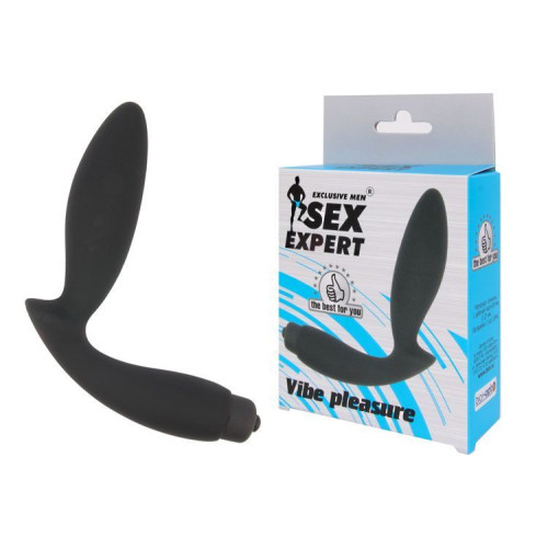 Чёрный вибростимулятор простаты Sex Expert Vibe Pleasure (черный)