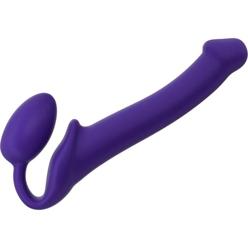 Фиолетовый безремневой страпон Silicone Bendable Strap-On - size M (фиолетовый)