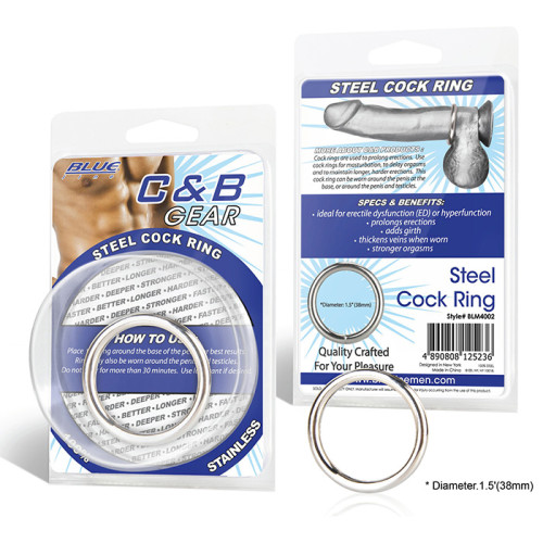 Стальное эрекционное кольцо STEEL COCK RING - 4.5 см. (серебристый)