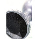Маленькая серебристая анальная втулка с чёрным кристаллом - 6 см. (серебристый с черным)