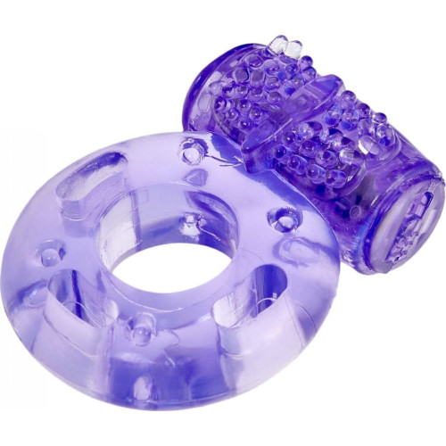 Фиолетовое эрекционное кольцо с вибрацией Ring Elastic Heart (фиолетовый)